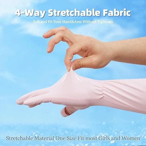 JXYT 2 Pairs Driving Long Gloves for Women, UV Sun Protection Sleeves Full Finger Gloves for Outdoor Sports Cycling thumbnail 6
