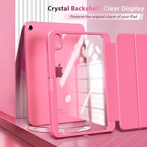TiMOVO Case for iPad (A16) 11th Generation 11 Inch 2025, iPad 10th Generation Case 10.9 Inch 2022 with Pencil Holder,Slim Protective Cover with Clear Back Shell,Auto Wake/Sleep, Watermelon Pink thumbnail 3