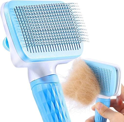ACE2ACE Slicker Dog Brush, Cat Hair Brush, Pet Grooming Brush, Daily Use to Clean Loose Fur & Dirt, Great for Dogs and Cats With Medium Long Hair - Blue - Image 1
