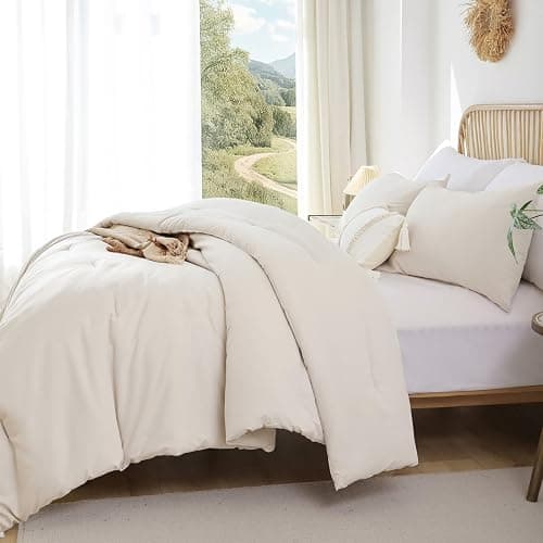 ROSGONIA Comforter Full Size for Girls Boys Teens Beige, 3pcs (1 Boho Comforter & 2 Pillowcases), Lightweight Dorm Bedding Soft All Season Bed Set thumbnail 6