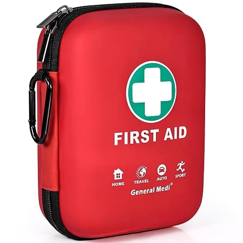 First Aid Kit - 170 Pieces Hard Case and Lightweight - Includes Instant Cold Pack,Emergency Blanket for Travel, Home, Office, Vehicle - Image 1