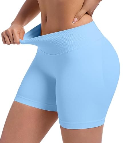 OVESPORT 3 Pack Seamless Women Workout Shorts Scrunch Butt Lifting Gym Booty Biker Shorts thumbnail 5