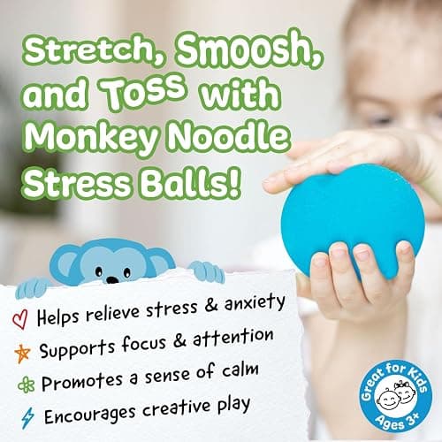 IMPRESA Squishy Stress Ball Set - Sensory Toys for Kids - Fidget Toys for Adults - Tear-Resistant Squeeze Balls for Stress Relief - Pack of 3, Multicolor thumbnail 3
