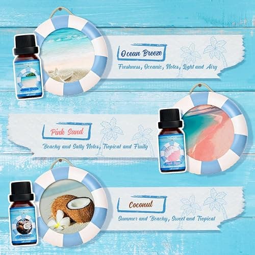 SoulOrigin Sommer ätherische Öle Set, Duftöl Geschenk Set für Öl Diffuser, Duftöle für Seifenkerze Herstellung 6x10ml Meeresbrise, Ananas, Wassermelone, Kokosnuss, rosa Strand und Pina Colada thumbnail 3
