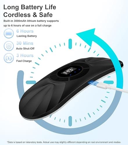 Portable Cordless Heating Pad for Period Cramps, Voice Reminder Menstrual Heating Pad with 6 Heat Levels and 6 Massage Modes, 3s Fast Heating, Gifts for Women Girls, Black thumbnail 5