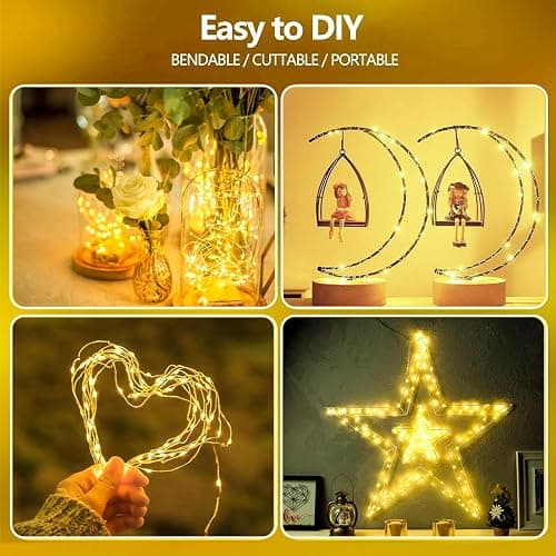 4-Pack Fairy Lights Battery Operated with Timer, Waterproof 16FT 50 LED String Lights Indoor Outdoor, Cuttable Starry Fairy Lights for Home Bedroom Classroom Dorm Wedding Christmas Decor (Warm White) thumbnail 4
