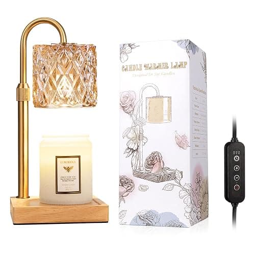 Candle Warmer Lamp with Timer,Wax Melt Warmer Housewarming Gifts for Women | Dimmable Adjustable Height, Vintage Home Decor with Elegant Amber Glass,Candle Warmer for Jar Candles, Sister Friend Gift thumbnail 7
