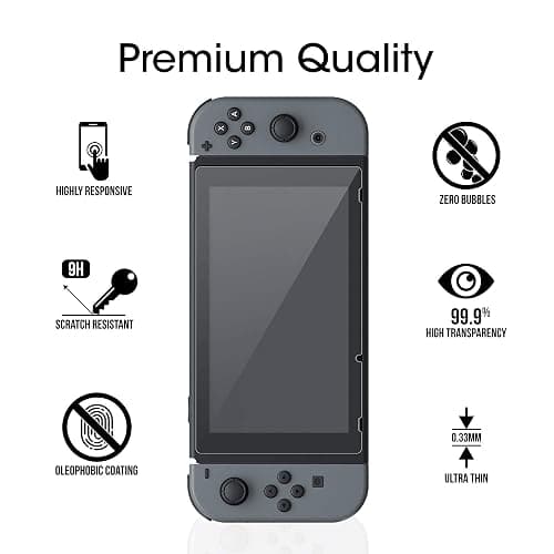 amFilm Tempered Glass Screen Protector for Nintendo Switch 2017 (2-Pack) thumbnail 4