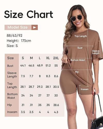 ZOOSIXX 2 Piece Sets for Women Summer - Oversized T-Shirt and Biker Shorts Lounge Sets Matching Outfit for Travel Casual thumbnail 6