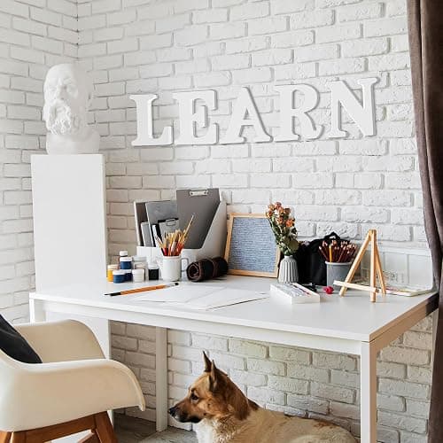 Zaruatu 6 Inch White Wooden Letters Unfinished Wood Letters for Crafts Blank DIY Crafts for Adults Paintable Standing Letters for Wall Wedding Birthday Party Decoration (&) thumbnail 7