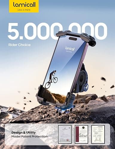 Lamicall Bike Phone Holder, Motorcycle Mount - Motorcycle Phone Holder, Handlebar Cell Phone Clamp, Scooter Phone Clip for iPhone Air 17 Pro Max, 16 15 Pro Max Plus, S20, More 4.7 to 6.8" Smartphones thumbnail 7