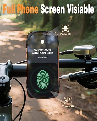 SZCFAN Bike Phone Holder, Motorcycle Cell Phone Mount- 360° Rotatable, Silicone Bicycle Phone Mount for Motorcycle Bicycle Scooter, for 15 Pro Max / 14/13, S10 and More 4.7-6.8" Phone thumbnail 5