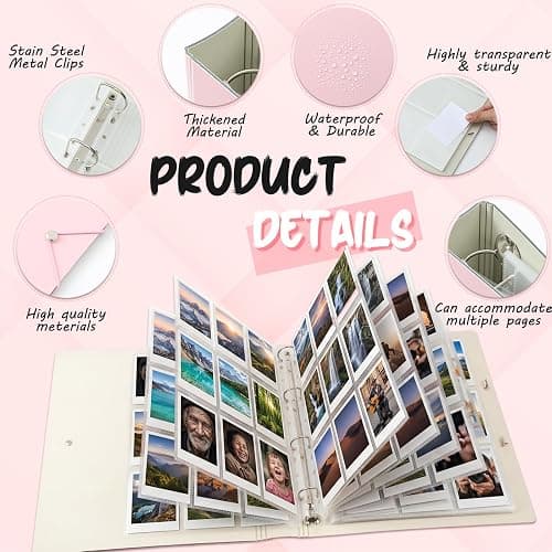 Yinder A4 Kpop Photocard Binder with 50 Pages (900 Card Slots), Kpop Photo Card Holder Book Collector Photo Album PU Leather Binder Cover for Collectors thumbnail 4
