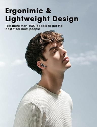 ZZU Wireless Earbuds, Bluetooth Ear Buds with Big Bass Stereo Sound, 48 Hours Playtime, Lightweight in-Ear Fit Earphones, IPX7, Hands-Free Calls with AI for iPhone, Android, Pad, Sports, Workout - Black thumbnail 4
