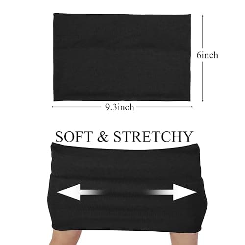 Huachi Black Headbands for Women Wide Headbands for Women Non Slip Thick Womens Headband Boho Elastic Hair Bands for Women's Hair Stretchy Sweat Head Band for Workout Running Working thumbnail 2