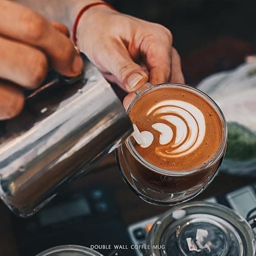 Glass Coffee Mugs 350ml, Top-spring 12oz Clear Glass Coffee Cups with Handles - Set of 4 Double Wall Insulated Coffee Mug Tea Latte Espresso Cups - 12oz thumbnail 5