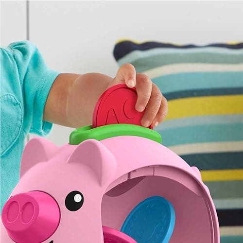 Fisher-Price Laugh & Learn Count & Rumble Piggy Bank, musical baby toy with fun motion action, GJC68 thumbnail 5