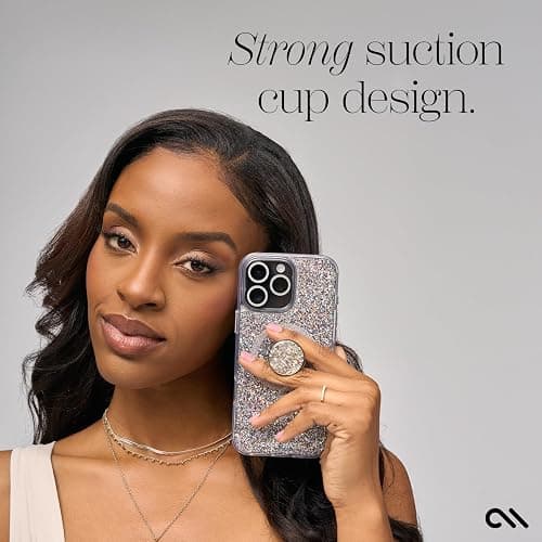 Case-Mate Minis - Cell Phone Stand/Grip - Suction Cup Cell Phone Holder [Removable for Wireless Charging] for iPhones, Android Smartphones, Kindles & More - Iridescent Stars thumbnail 5
