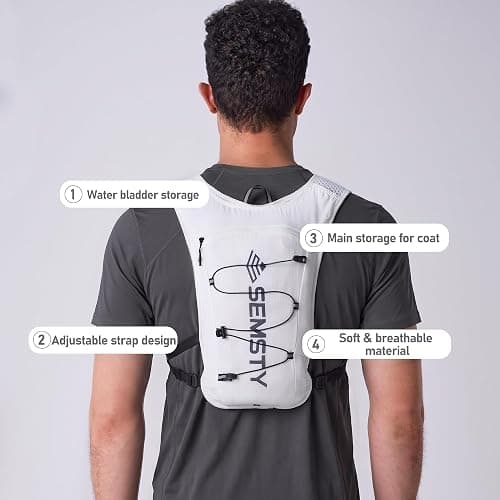 SEMSTY Running Hydration Vest 5L,Running Vest Pack with 1.5L Water Bladder,Lightweight Water Backpack for Hiking Running Cycling thumbnail 2