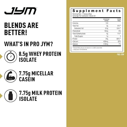 JYM Supplement Science Pro JYM Tahitian Vanilla Protein Powder - Whey Protein Isolates, Casein, & Milk Protein, Lean Muscle Building for Men & Women, 22 Servings thumbnail 2