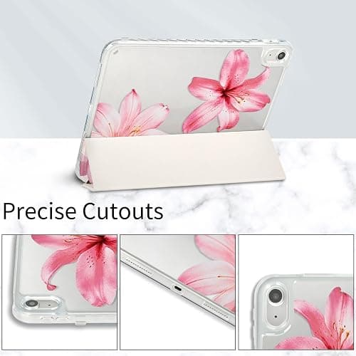 Fycyko Case for iPad (A16) 11th Generation 11 Inch 2025/iPad 10th Generation 10.9 Inch 2022, Aesthetics Flower Pattern Design with Pencil Holder Shockproof Protective Cover,Lily thumbnail 6
