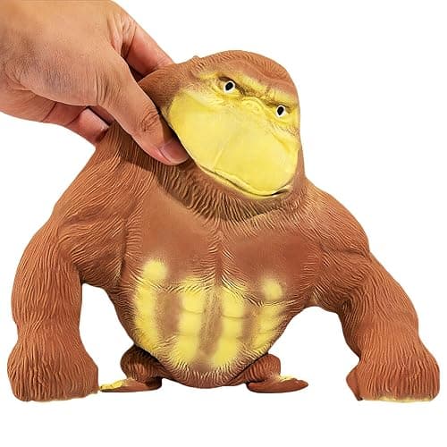 YHan Stretchy Monkey Fidget Toy Squishy Stress Relief for Kids & Adults, Gorilla Squishy Toy, Stretchable & Squeezable Sensory Toys for Anxiety Relief (Medium, Brown) - Image 1