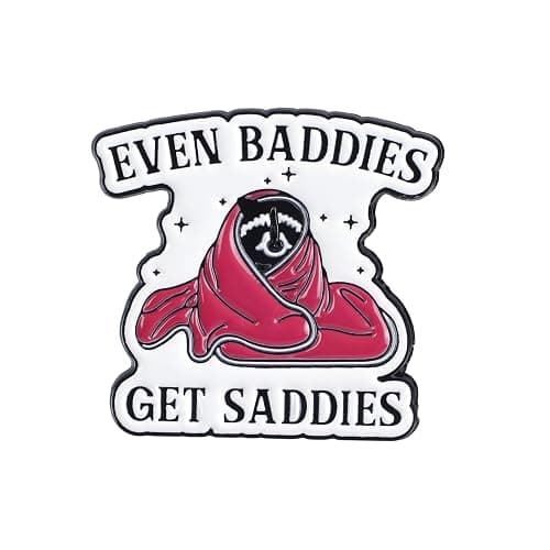 Anxiety Pin Brooch, Even Bad Get Saddies Racoon Meme Enamel Pins, Gift For Anxious Friend Therapist, Mental Health Awareness Brooches, Depressed But Dressed Badge, Emotional Support Decorative Jewelry Accessories - Image 1