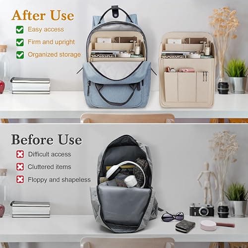 APSOONSELL Backpack Organizer Insert, Felt Bag Organizer for Rucksack Shoulder thumbnail 4