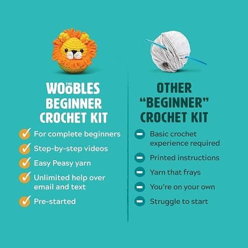 The Woobles Crochet Kit for Beginners - Easy Arts and Crafts Knitting & Crochet Animals Kit As Seen On Shark Tank - Pierre The Penguin thumbnail 6