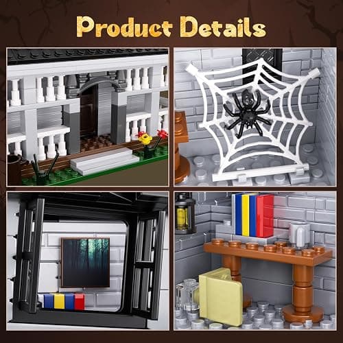 Monster House Building Block Set, Horror Haunted House Film Creative Toys Set with Light Compatible with Lego, Gift Decoration for Fans 12+ Boys Girls Adult in Halloween Birthday(750 PCS) thumbnail 5