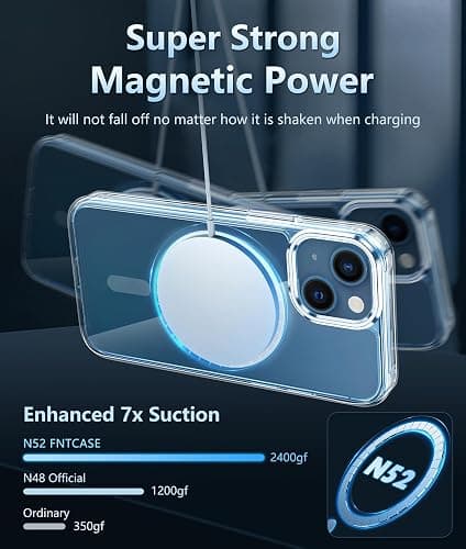 FNTCASE for iPhone 13 Mini Case: iPhone 12 Mini Case Clear Magnetic Phone Cases Compatible with Magsafe Slim Anti Yellowing Military Grade Drop Rugged Protective Transparent Cell Cover (A-Clear) thumbnail 3