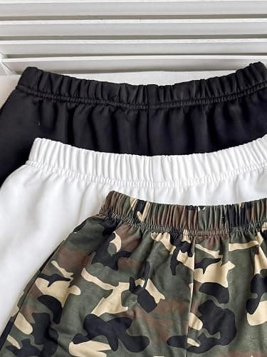 RoseSeek Girl's 3 Packs Camo Shorts Elastic Waist Athletic Summer Shorts | Mini Mid Rise, Shorts for Girls 10-12, Shorts for Teens, Toddler, Summer, Boxer, Cute Shorts thumbnail 5