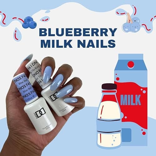 DND Gel Polish Set, Blue Collection, UV/LED GelPolish and Air Dry Nail Lacquer, Matching Chip-Free Polish Duo, 0.5 Fl Oz Each thumbnail 3