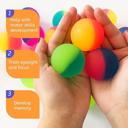 Irrmshr 18 Pcs Bouncy Balls for Kids,45 mm Jumbo Super Bouncy Balls,Rubber High Bouncing Balls in Bright Assorted Multi Colors for Boys Girls Birthday Party Favors Carnival Prizes thumbnail 5