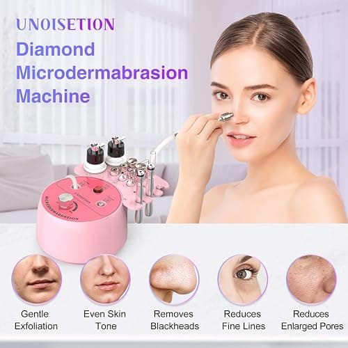 Diamond Microdermabrasion Machine Professional for Facial UNOISETION 3 in 1 Home Microdermabrasion Machine for Skin Exfoliating, Blackhead Removal, Spray Facial Moisturizing thumbnail 2