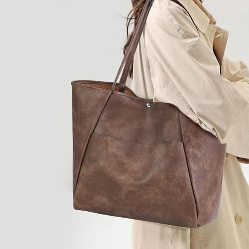 Large Tote Bag for Women Work 25L Travel Vegan Leather Ladies Handbags Weekender Purses thumbnail 2