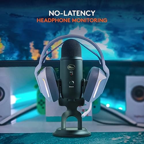 Logitech for Creators Blue Yeti USB Microphone for Gaming, Streaming, Podcast, YouTube, Discord, PC, Studio Sound, Plug & Play-Blackout thumbnail 5
