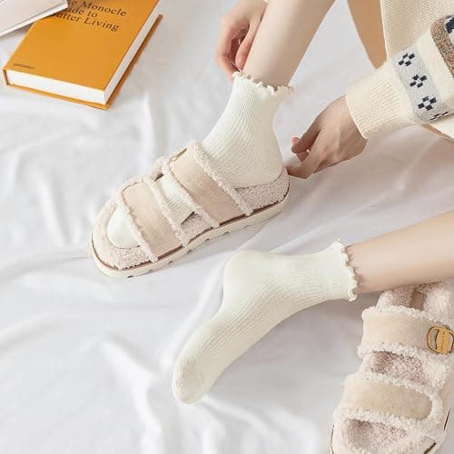 Hstyle 6 Pairs of Ruffle Socks Women, Cute Ruffle Ankle Socks thumbnail 3