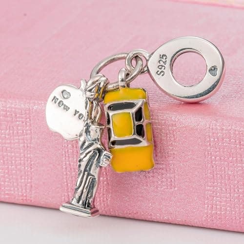 I Love Travel Theme Charm-925 Sterling Silver Airplane, Peace Bus, Train Express, France Effiel Tower Pendant Beads, fits European Holiday Charms Bracelet, Gifts for Mum/Sister/Friends/Wife Husband thumbnail 5