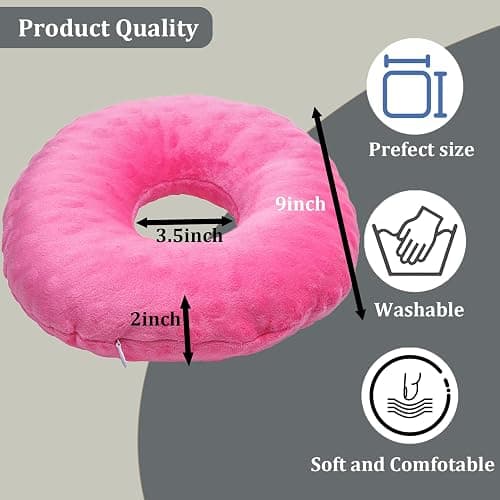 coceyese Ear Piercing Pillow for Side Sleepers with Ear Hole, Donut Pillow for CNH and Ear Pain Ear Inflammation Pressure Sores, Ear Guard Pillow (Pink Dot) thumbnail 2