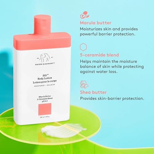 Drunk Elephant Sili Body Lotion - 240 ml/8 fl oz - Lightweight Daily Lotion - Clean Clinical Skincare - Cruelty-Free - Dermatologist Tested - Free of Essential Oils, Silicones, and Fragrance thumbnail 4
