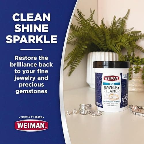 Weiman Fine Jewelry Cleaner Liquid with Cleaning Brush – Restores Shine & Brilliance to Gold, Platinum, Precious Gemstones & Diamond Jewelry, 6 Oz thumbnail 3