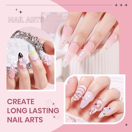 SUPWEE Solid Builder Gel for Nails Clear Nude White 3D Sculpture Nail Art Hard Gel with Chrome Powder for Carving Patterns Decoration Home Manicure DIY for Women - Clear&White&Nue-14g thumbnail 5