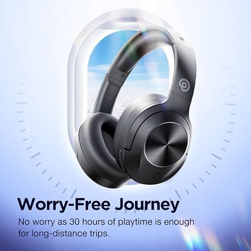 Upgrade Pro‑level Hybrid Active Noise Cancelling Headphones with HD Sound, Wireless Bluetooth Headphones Over The Ear Unequaled Comfort, Vivid Deep Bass, for Home Office Travel Birthday Gift, Black thumbnail 8