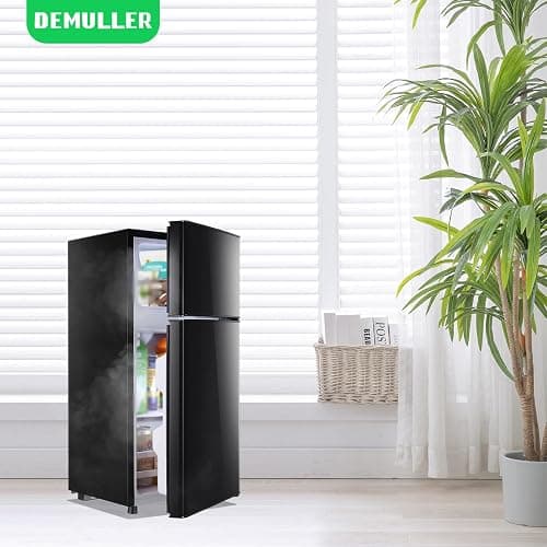 DEMULLER 45L Mini Fridge with Freezer & Double Door Small Size Tiny Refrigerator with 7 Temperature Control Knob Only Suitable for One Person Use Black thumbnail 2