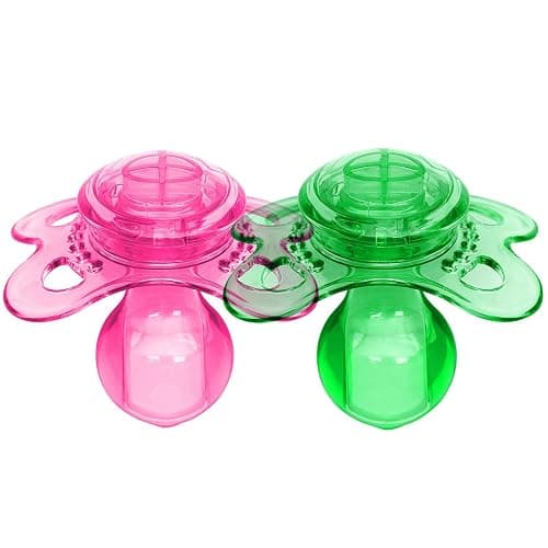 LittleForBig Bigshield Generation-3 Big Sized Pacifier Candy Gloss 2 Paci Pack - Pink and Green - Image 1