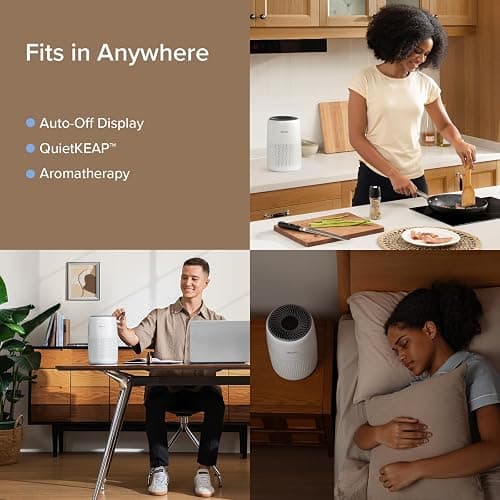 LEVOIT Air Purifiers for Bedroom Home Dorm, 3-in-1 Filter Cleaner with Fragrance Sponge for Better Sleep, Filters Smoke, Allergies, Pet Dander, Odor, Dust, Office, Desktop, Core Mini-P, White thumbnail 5