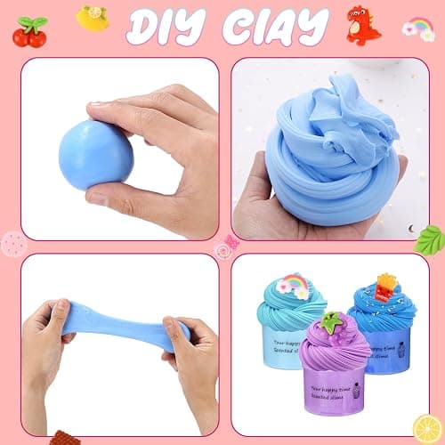 Zhufas Fluffy Slime Set, 12 Stück Fluffy Butter Slime Set, Wolkenschleim, Slime Set zum Selbermachen, Enthält Fluffy Wolken Schleim, Schleim Kinder Party Geburtstagsgeschenke thumbnail 4