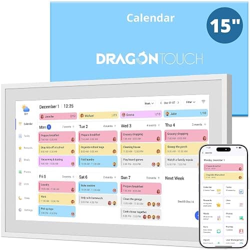 Dragon Touch 15.6" Digital Calendar Chore Chart – 1080P Full HD Interactive Touchscreen, Smart Family Planner, Hearth Display Digital Calendar Wall & Desk Mountable for Seamless Scheduling - Image 1