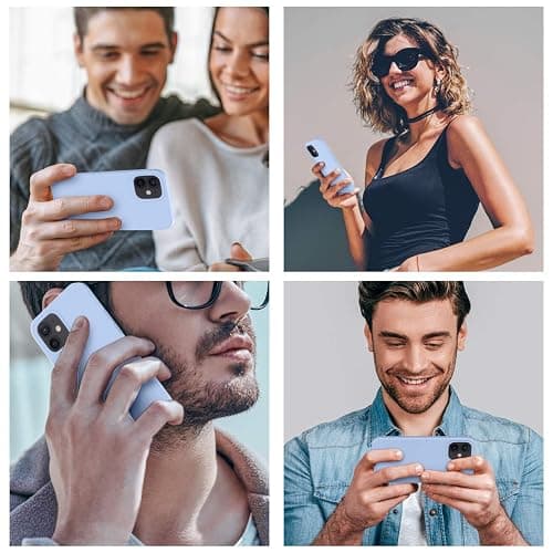 Cordking Designed for iPhone 12 Case, Designed for iPhone 12 Pro Case, Silicone Shockproof Phone Case with [Soft Anti-Scratch Microfiber Lining] 6.1 inch,Light Blue thumbnail 2